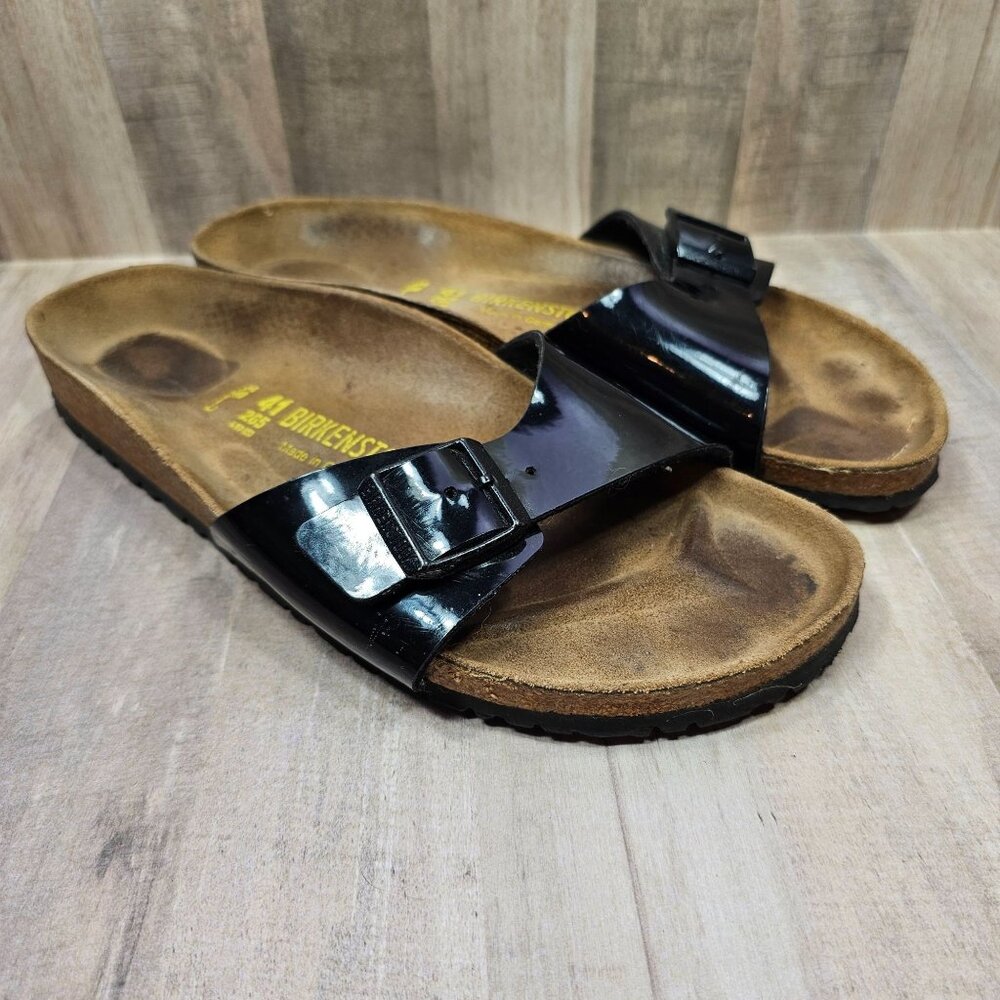 Birkenstock Woman's Sz 41 Madrid Single Black Strap Adjustable Sandals Shoes - Picture 1 of 10